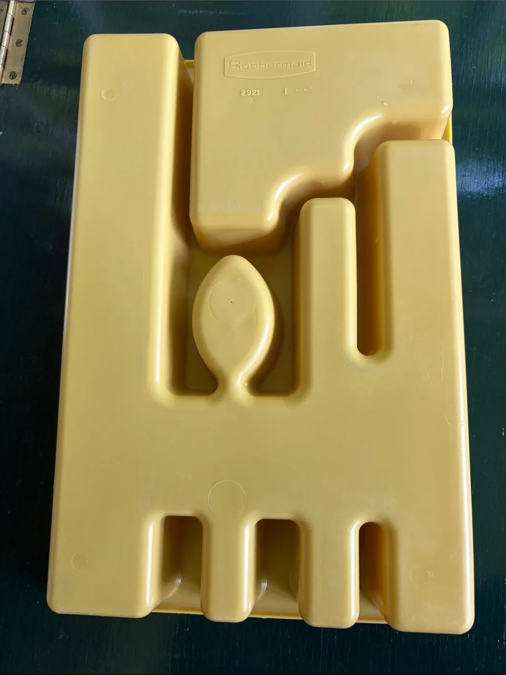 Vintage Rubbermaid Yellow Plastic Utensil Drawer Organizer
